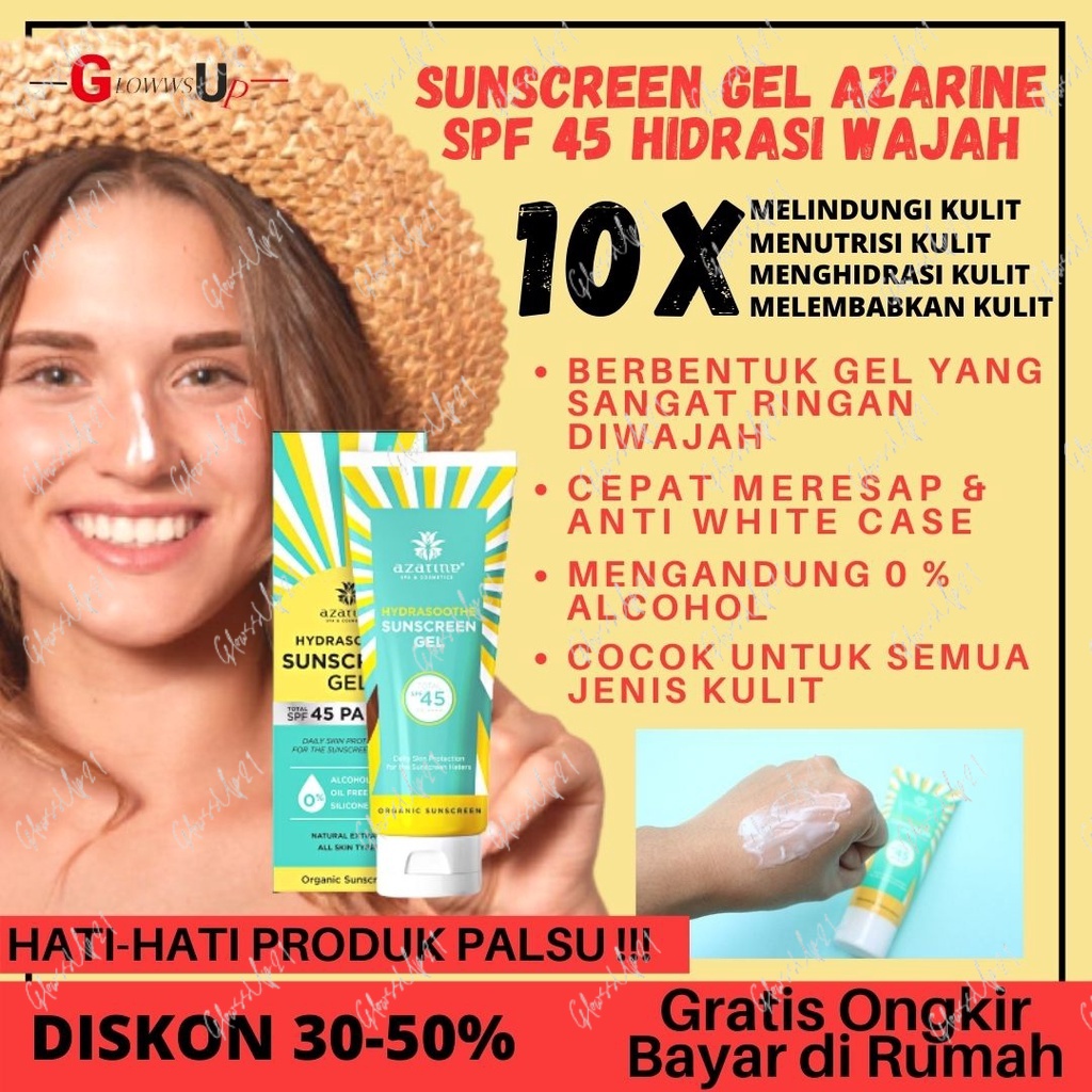 SUNSCREEN AZARINE 50ML AZARINE HYDRASOOTHE SUNSCREEN GEL SPF 45 50ML