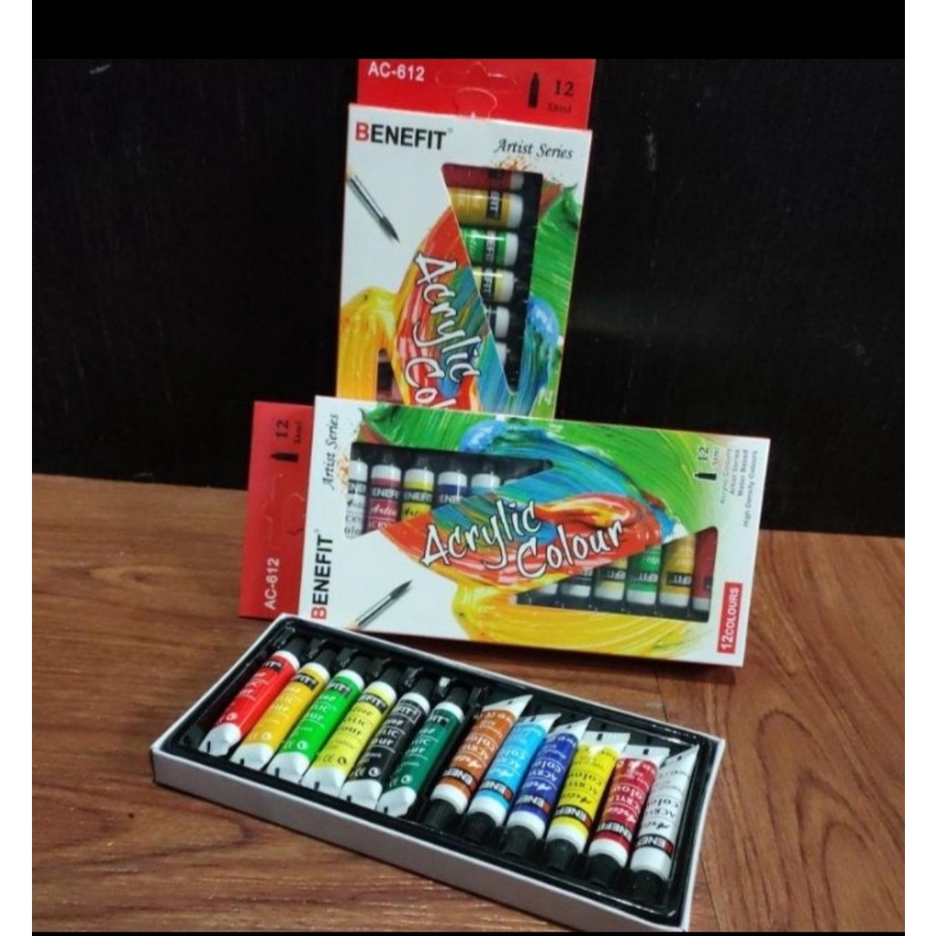 

cat acrilic 12 warna 6 ml benefit vtec