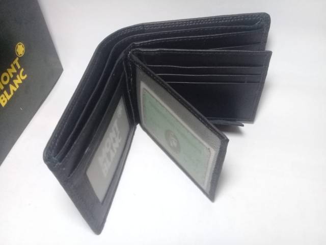 Fashion Pria Dompet Kulit  MB 3/4 Model Terbaru Kasual Formal - Black + Free BoX