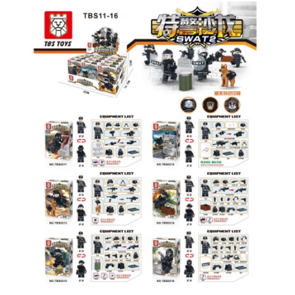 Lego Polisi SWAT / Lego SWAT Police Figure TBS0211 - TBS0216