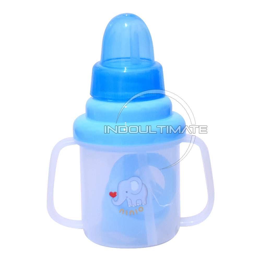3in1 Botol Susu Anak Bayi NINIO Karakter Lucu Baru Lahir / Training Cup Botol Bayi Belajar Minum Sedotan Karakter Anti Tumpah  Bayi BTL-08