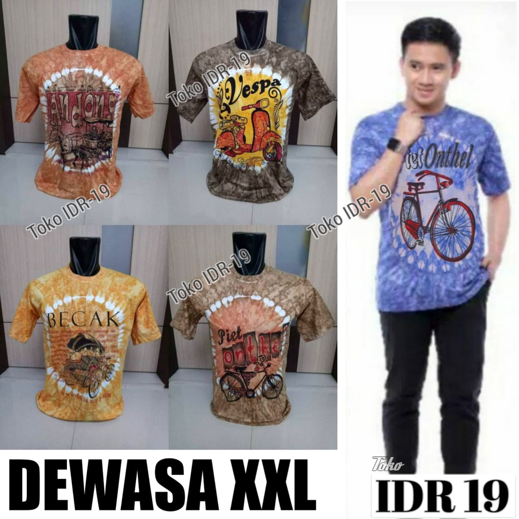 Kaos Jumbo XXL Pria Wanita - Kaos Abstrak - Atasan Jumbo - Toko IDR-19