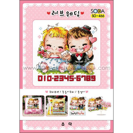 Paket DIY Craft Sulam Kristik / Cross Stitch Sodastitch SO-466 - Lovely Wedding