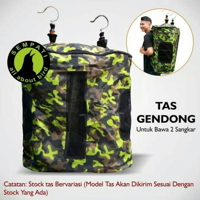 TAS PUNGGUNG BAWA DUA SANGKAR BURUNG LOVEBIRD ANTI HUJAN EBOD JAYA