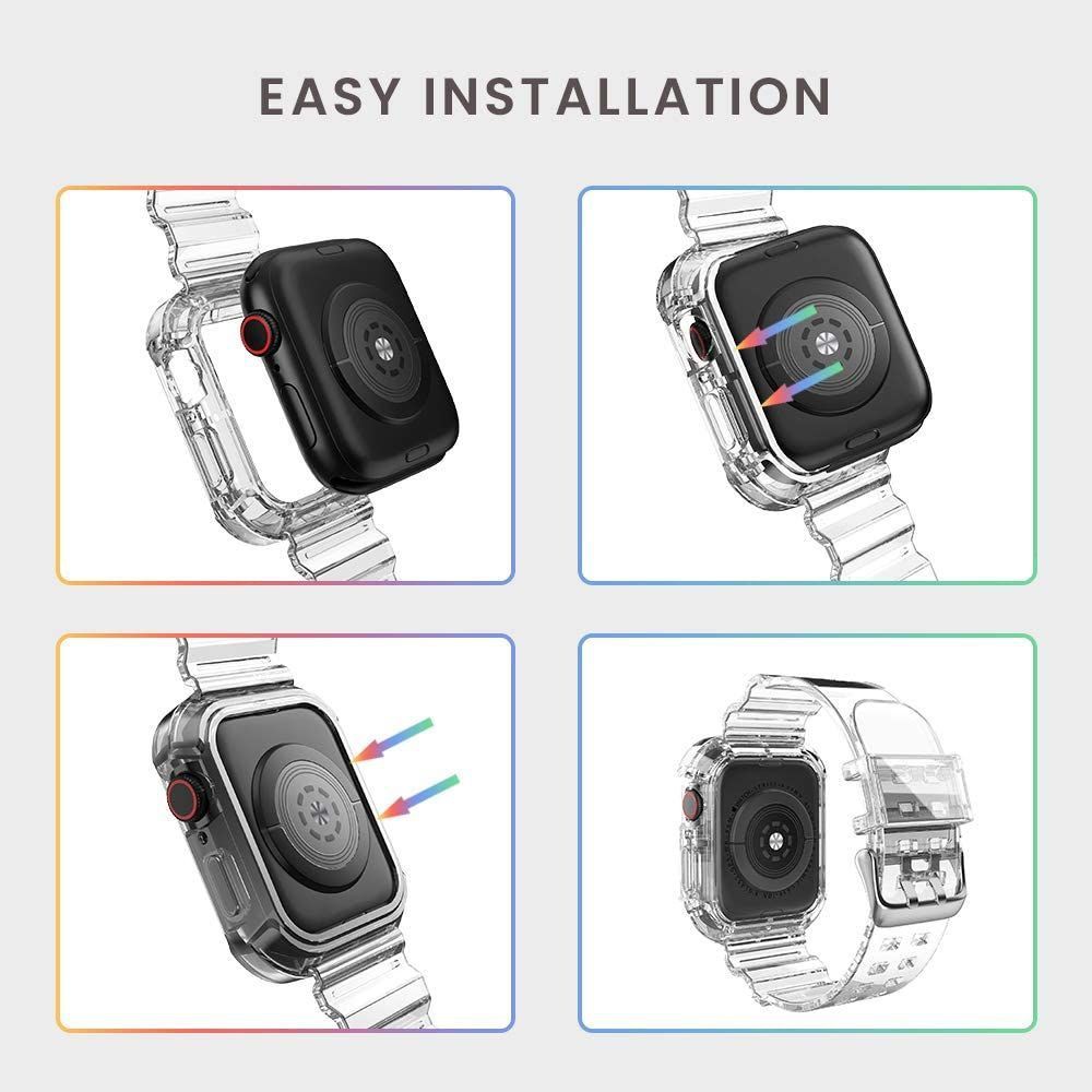 APPLE WATCH Transparent Strap iWatch 7 41mm 45mm 360° Protective TPU Band Limited Edition Glacier Strap