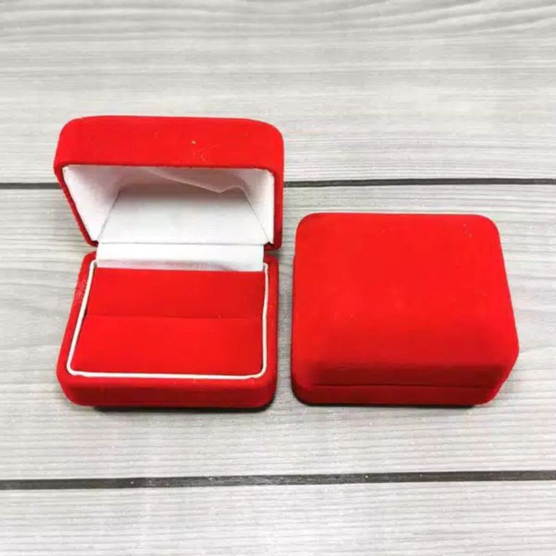 Kotak Box Love Bludru Beludru Perhiasan Cincin