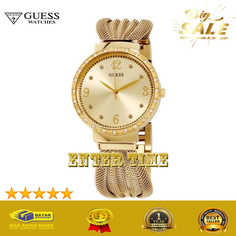 MEGA SALE  JAM TANGAN WANITA MEWAH TERBARU MERK GUESS W1083L2 STAINLESS STEEL JAM TANGAN LIMITES EDI