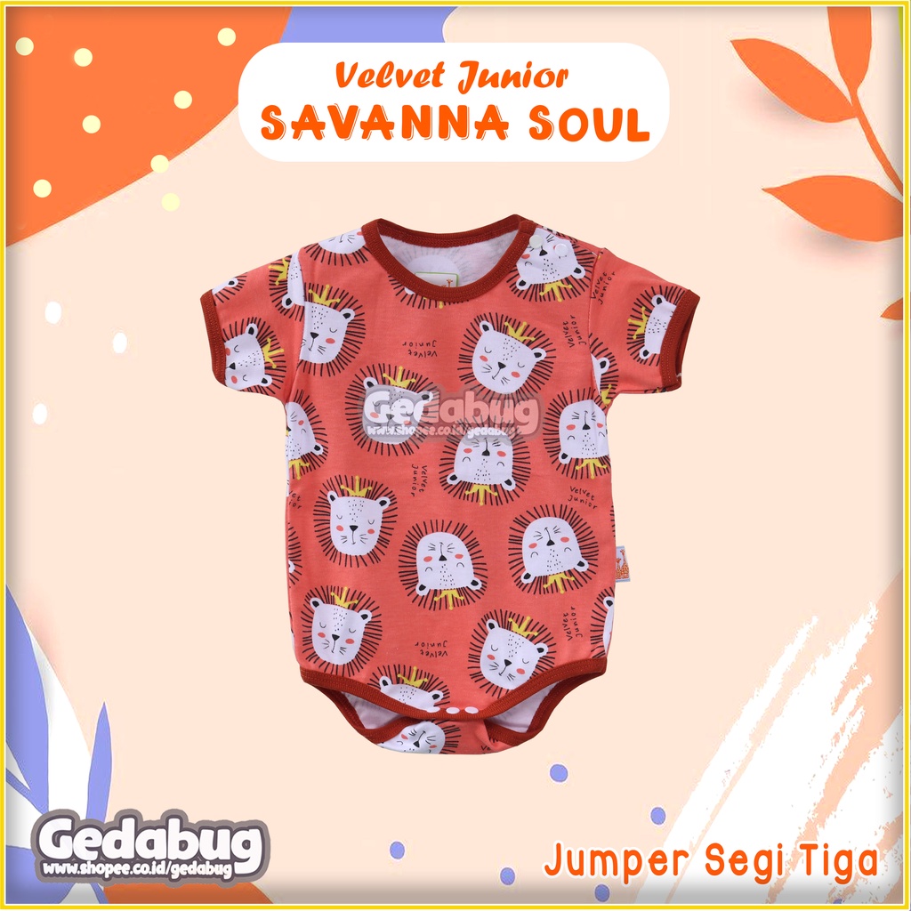 Jumper Velvet Junior SAVANNA Soul | Jumper Segi Tiga Usia New Born | Unisex GEDABUG