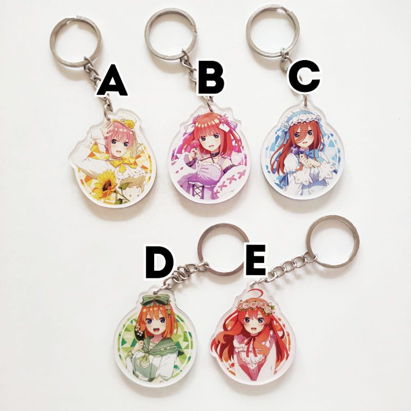 Keychain Anime Gotoubun no Hanayome 4 Ichika Nino Miku Yotsuba Itsuki 5-toubun Nakano Ichika Nino Mi