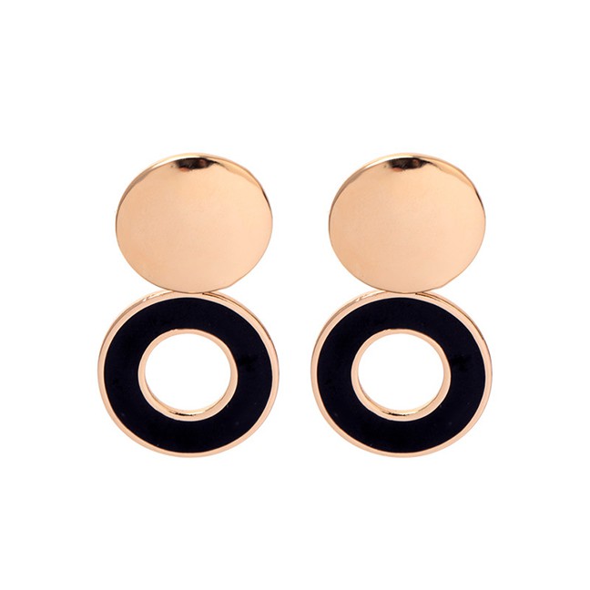 LRC Anting Tusuk Fashion Round Geometric Drip Earrings F55514