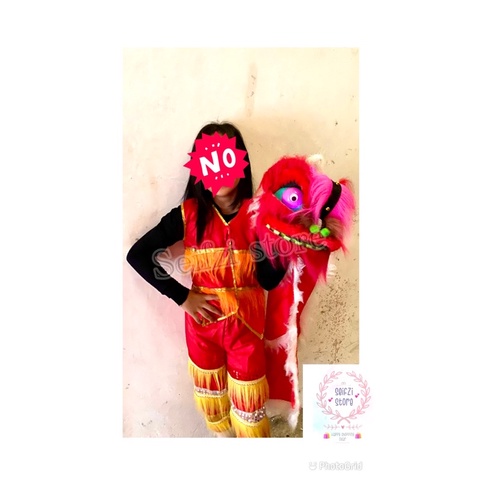 PROMO MAINAN ANAK BARONGSAI MATA NYALA 1 SET DENGAN CELANA DAN ROMPI MAINAN TRADISIONAL UNTUK ANAK-ANAK