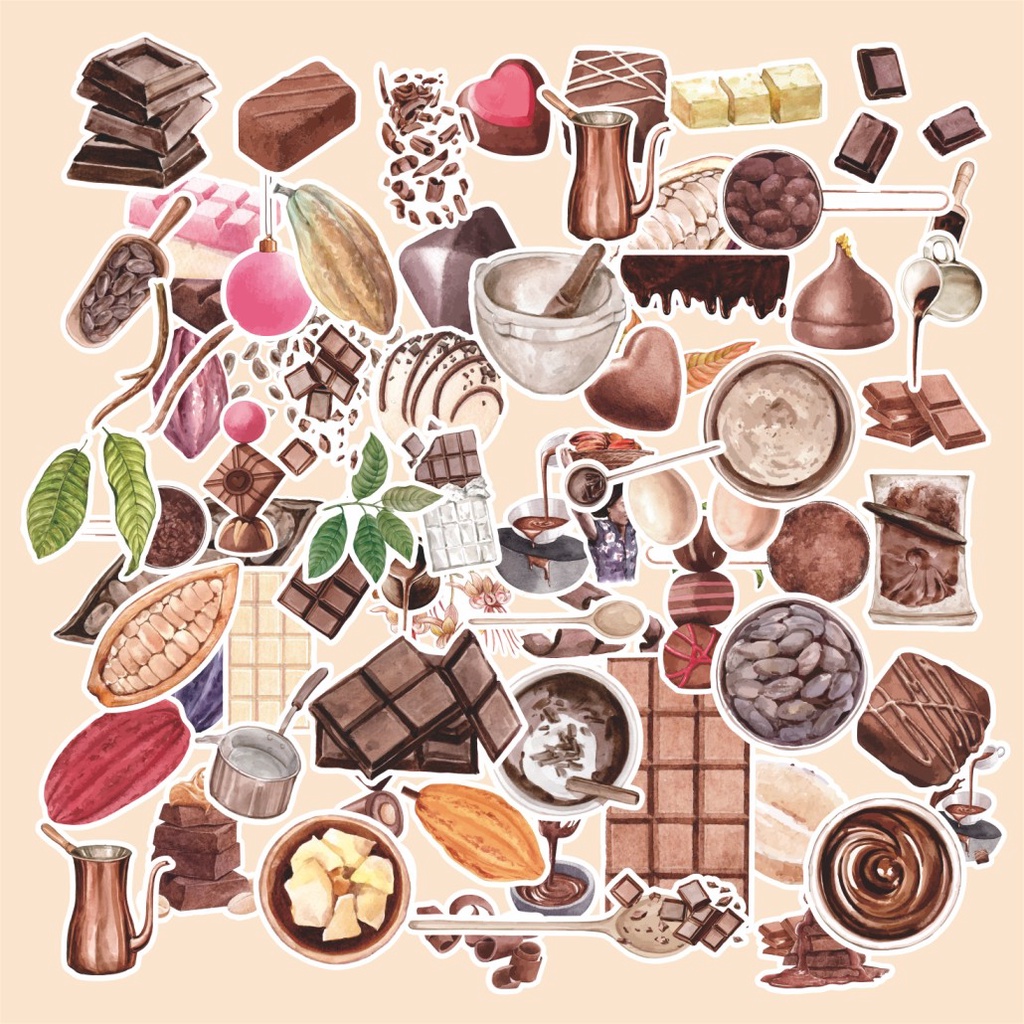 

( 20 pcs )murah stiker edisi COKELAT