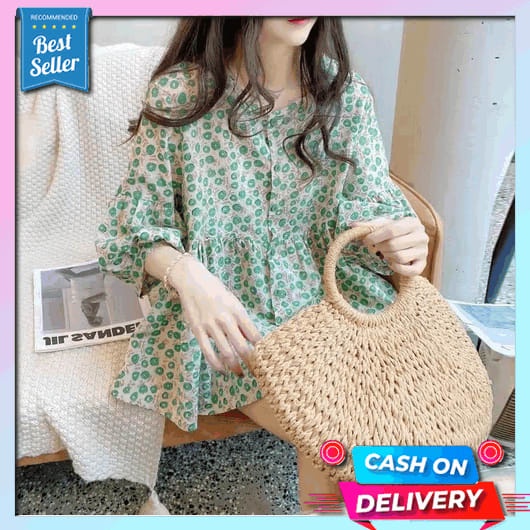 Baju Atasan Wanita Blouse Lengan Panjang Import Fashion Muslim Belvina Blouse Korean Style Terbaru K