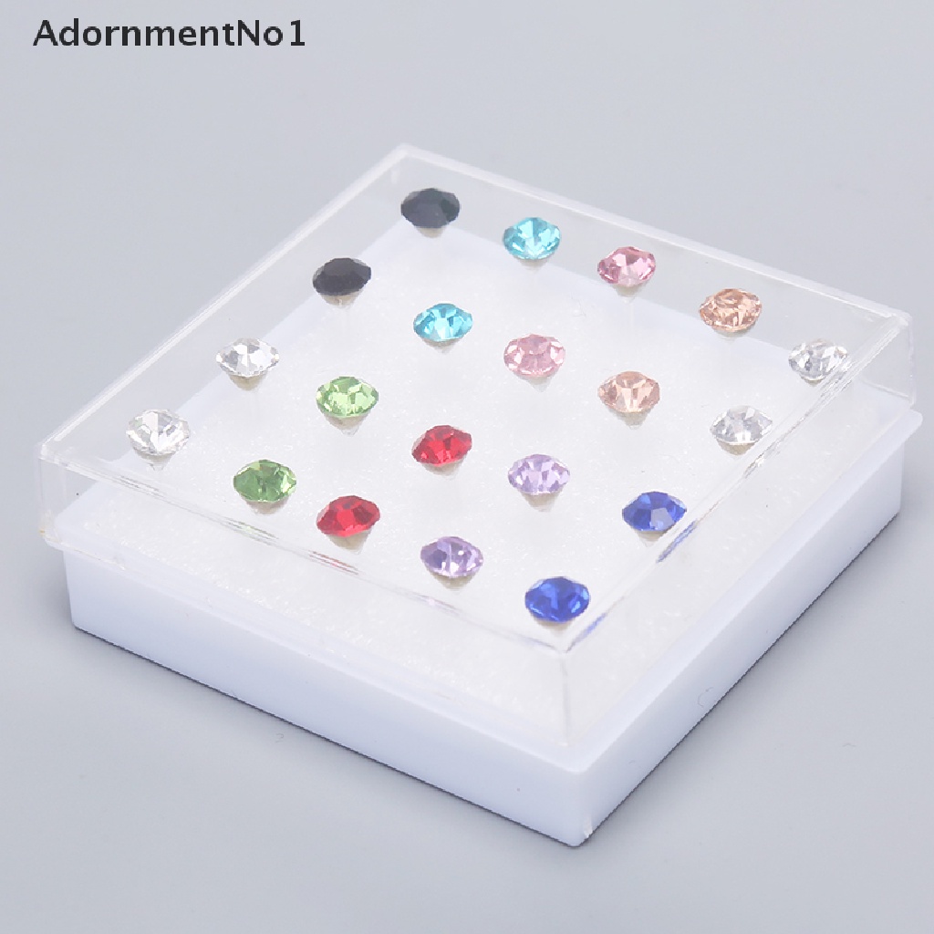 (AdornmentNo1) 10 Pasang / 20 Pasang / Set Anting Tusuk Kecil Hias Kristal Berlian Imitasi Untuk Wanita