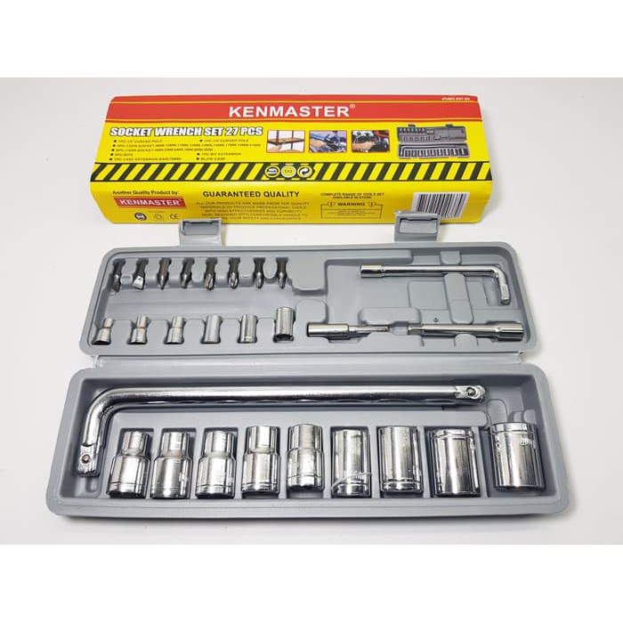 COD ✅ KUNCI SOK WRENCH SET KENMASTER 27 PCS KUNCI SOCKET SET SOKET KENMASTER 27PCS Kenmaster Termurah Berkualitas