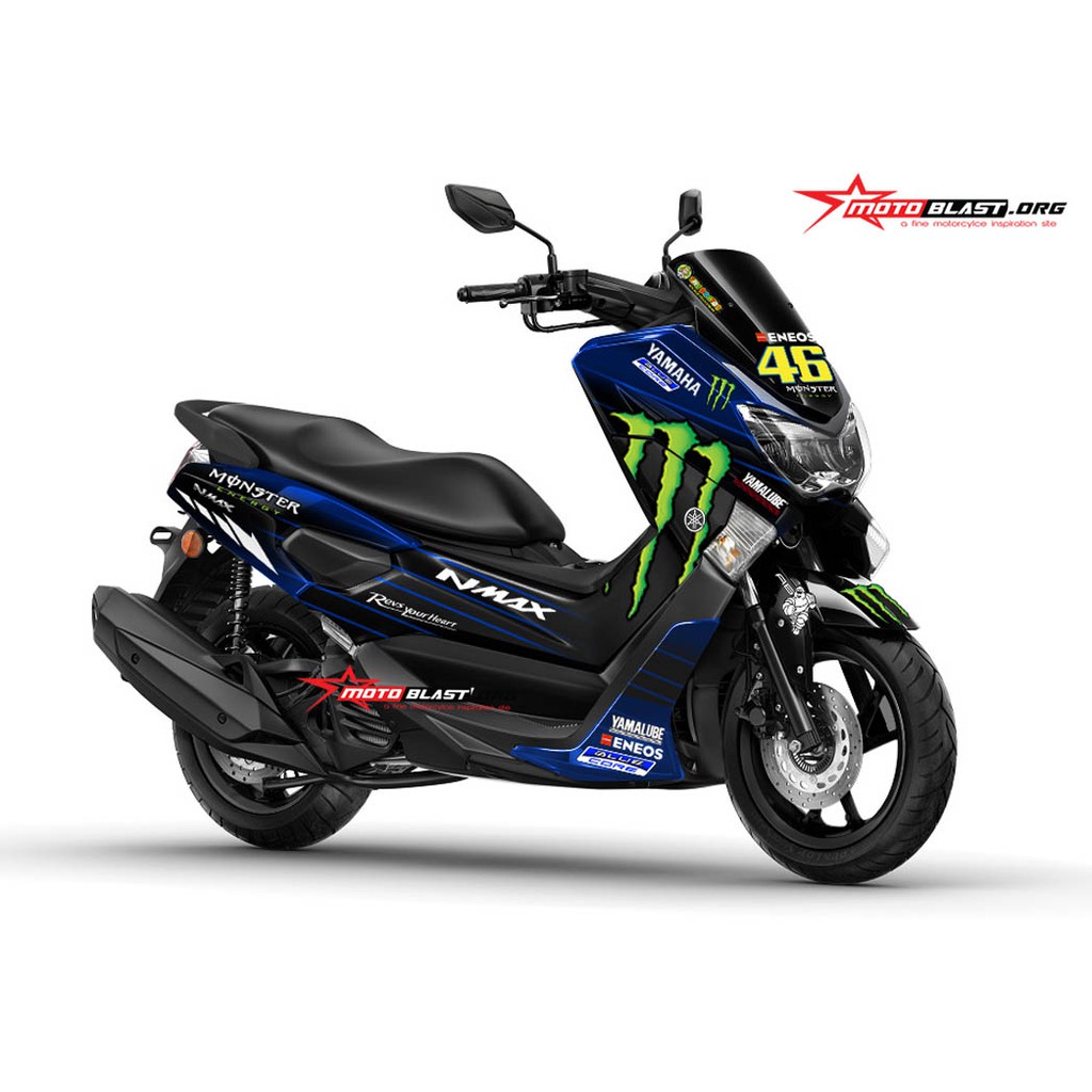 Decal Stiker Yamaha Nmax Blue Monster Energy Vr46 Motogp 2019