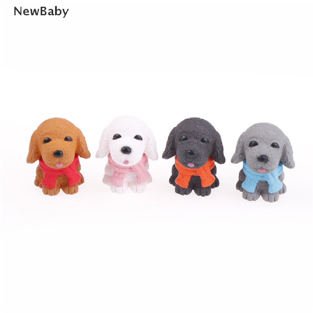 Newbaby 4pcs Miniatur Anjing Bahan Resin Untuk Dekorasi Taman Minifairy Gardenrumah Boneka