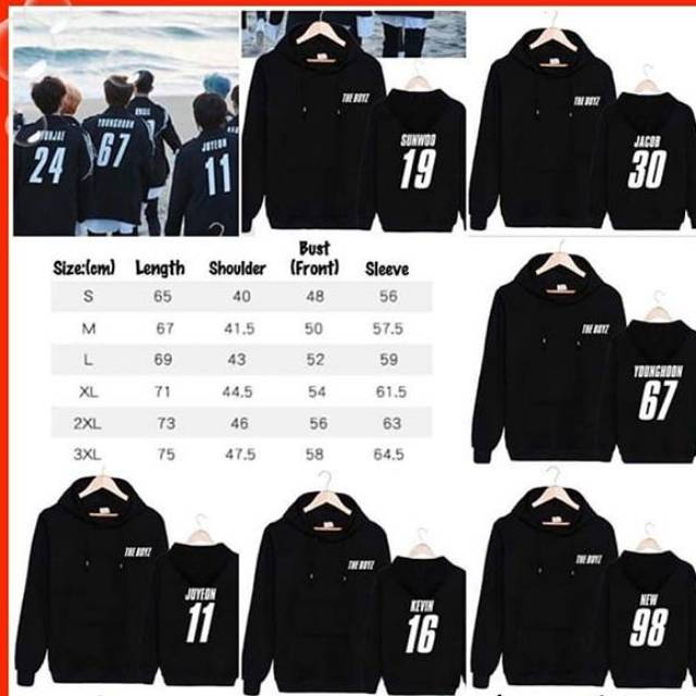 ( BAYAR TUJUAN)  hoodie kpop ThE BOYZ request nama dan nomor bias