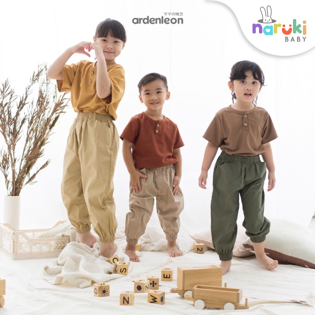 Ardenleon Unisex Rib Button Shirt Kids S/M/L/XL (6mo - 4yrs) Arden Leon Baju Atasan Anak