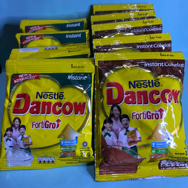 

Dancow Sachet Putih Cokelat 1 renceng isi 10 sachet