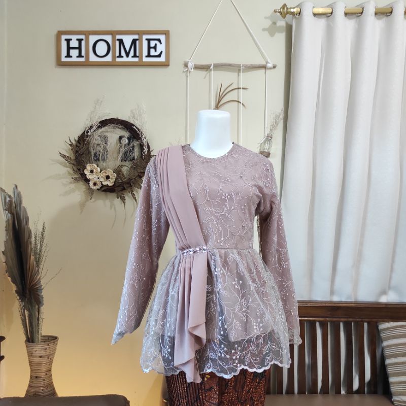 KEBAYA SELENDANG LAMARAN, WISUDA, DOMAS, BRIDESMAID (ATASAN SAJA)-Mocca