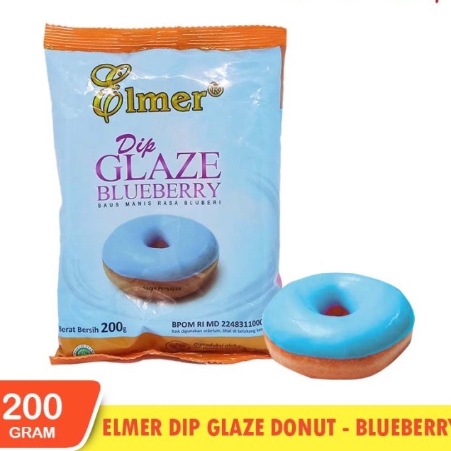 

【ASLI】Elmer BLUEBERRY⚡Elmer Dip Glaze Donut 200 gram (Kemasan Pabrik dan Repack) | Dip glaze Elmer 200gram Termurah !! | Glaze donat | Glaze | Topping Donat | Elmer | Elmer Dip Glaze Topping Donat kemasan 200 gr