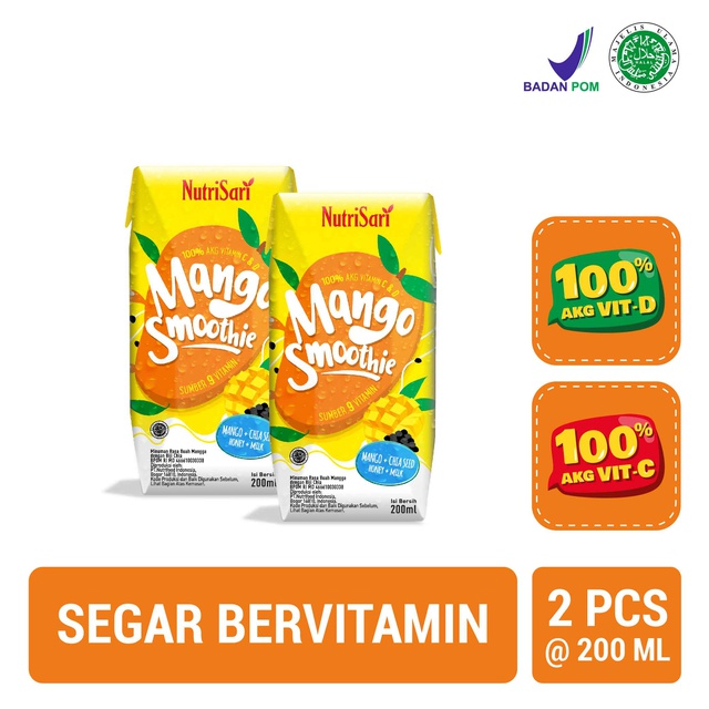 

Nutrisari Mango Smoothie 200 ml x 2 Pcs