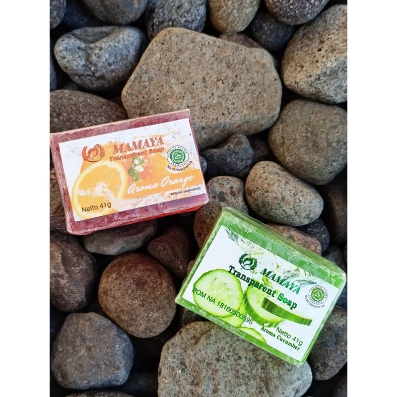 MAMAYA Sabun Batang Transparan 41 gr Mentimun Dan Jeruk BPOM (Cucumber &amp; Orange)