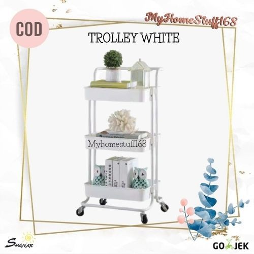 SHENAR RAK TROLI SALON UTILITY CART ROLLING 3 TIER SERVICE RAK SERBAGUNA/TROLEY SALON ABS PLASTIC