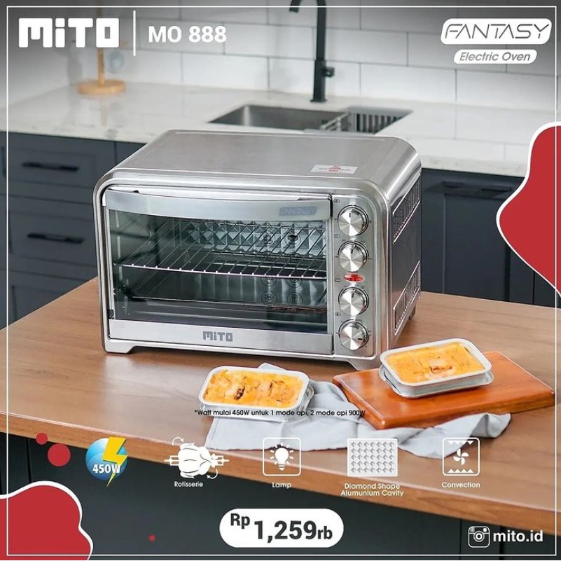 Oven Mito MO 888 33 Liter Oven Listrik Mito 33L Oven Mito Fantasy Oven Fantasy Mito