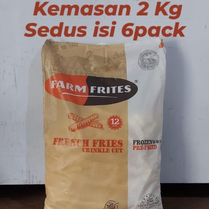 

windytriastuti13 Kentang goreng French fries Farm frites Crinkle cut 12mm 2,5 Kg TERLARIS TERPERCAYA ORIGINAL