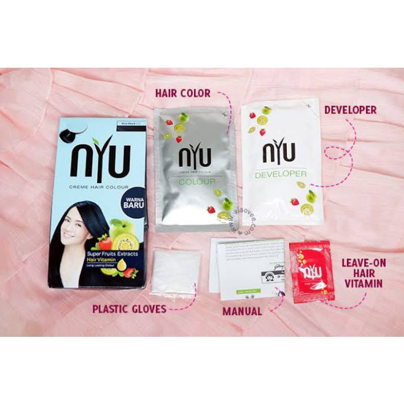 ORIGINAL NYU CREME HAIR COLOUR NATURAL BLACK 2.00 / CAT PEWARNA RAMBUT NYU HITAM