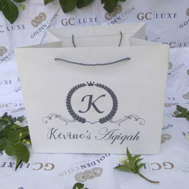 

Paper bag aqiqah,Ulangtahun kotak nasi, bolu & cake ukuran P26xL26xT28