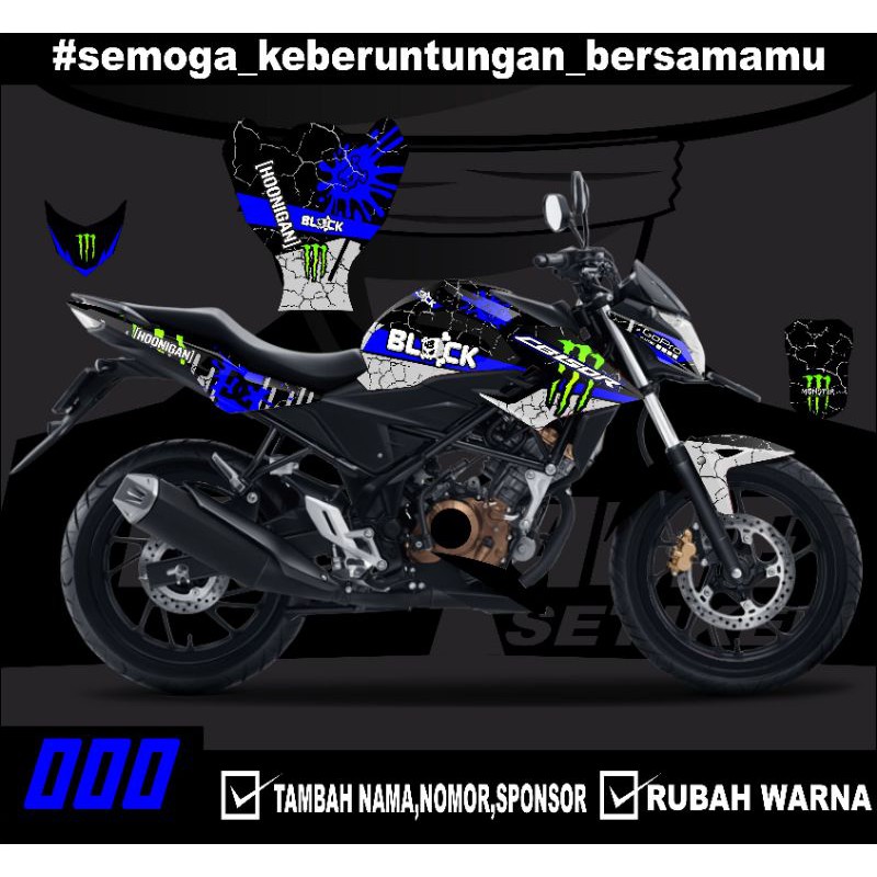 decal stiker setiker cb150r 000 monster energy keren murah laminasi glosy/doff