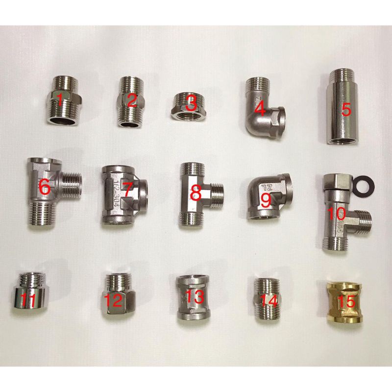 Nepel stainless 304 double nepel / elbow stainless / T shower socket sambungan pipa anti karat