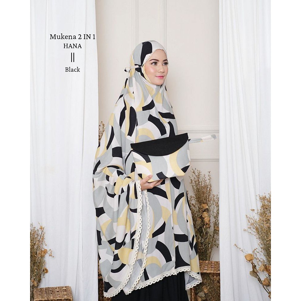MUKENA TRAVELING BALI RAYON 2 IN 1 DEWASA / RUKUH BALI RAYON HANA