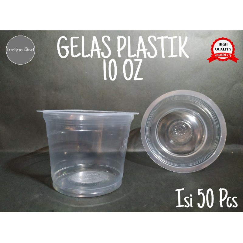 Gelas Cup plastik 10 oz / Gelas Plastik 10 oz / Gelas Pop Ice / Gelas Plastik Bening uk. 10oz