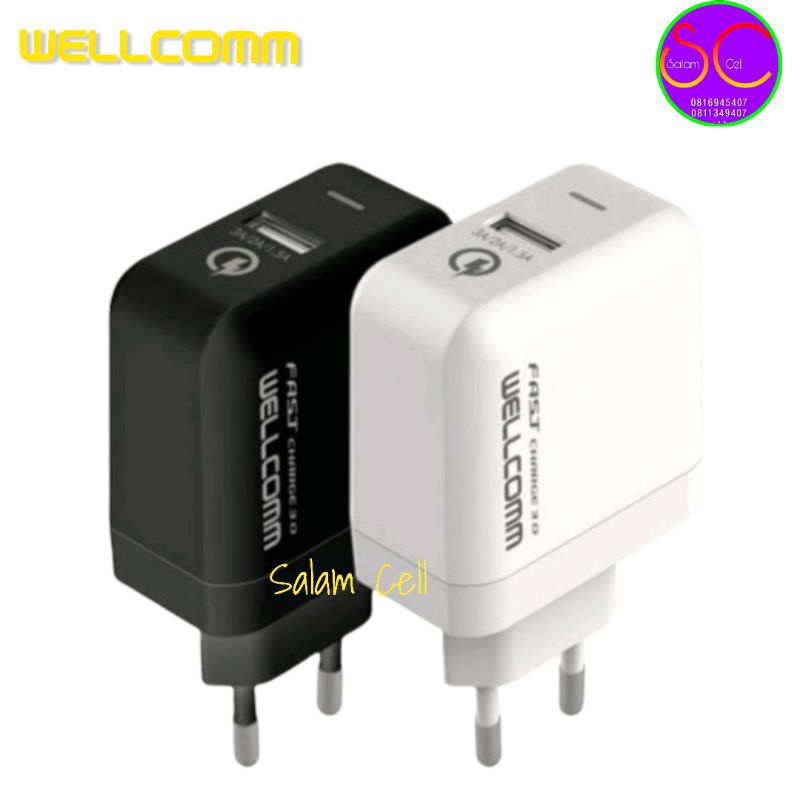 Charger HP Merk WELLCOMM Fast Charge 3.0 Efisien dan Cepat