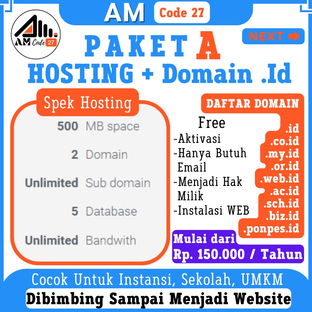 PROMO PAKET A Hosting untuk Website Instansi / Website Sekolah / Website Madrasah ( free Pemasangan 