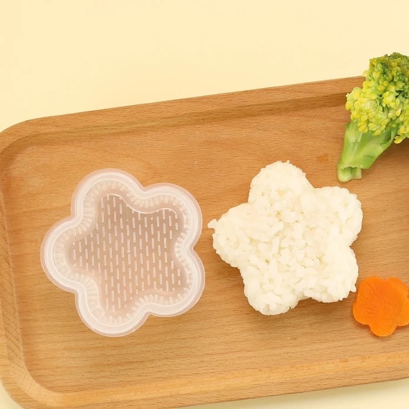 Cetakan Sushi / Nasi 3d Handmade Diy Bentuk Bunga / Segitiga / Hati / Tikus Bahan Plastik