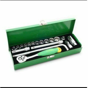 TEKIRO sock set 3/8 inch 18 pcs 6-22 mm 6pt dan 12pt / kunci shok set tekiro / sok set tekiro 3/8"