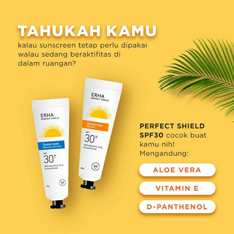 ERHA Perfect Shield Dry to Normal l Normal to Oily Skin SPF30/PA++ - Sunscreen Kulit Kering Normal Berminyak