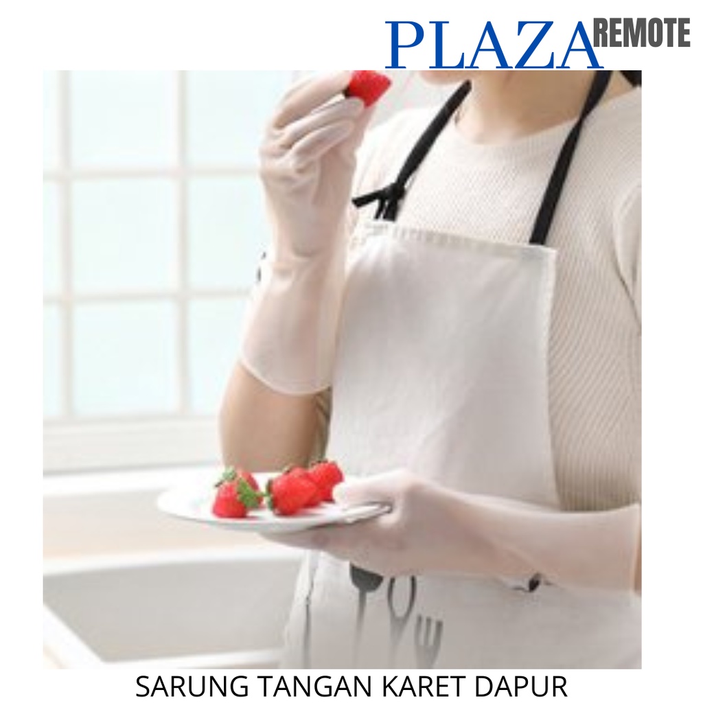 SARUNG TANGAN KARET LATEX PUTIH PERLENGKAPAN DAPUR PANJANG DAPAT DICUCI PUTIH