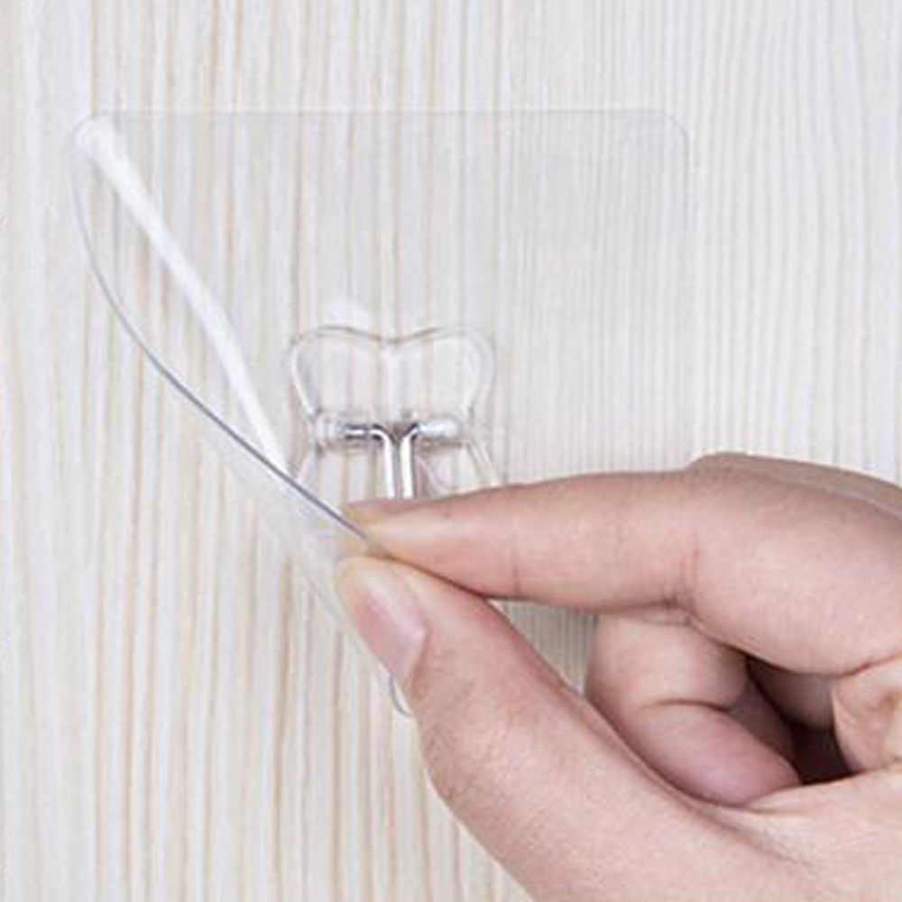 Top 1 / 6pcs Kait Gantungan Seamless Transparan Anti Air Untuk Kamar Mandi/Dapur