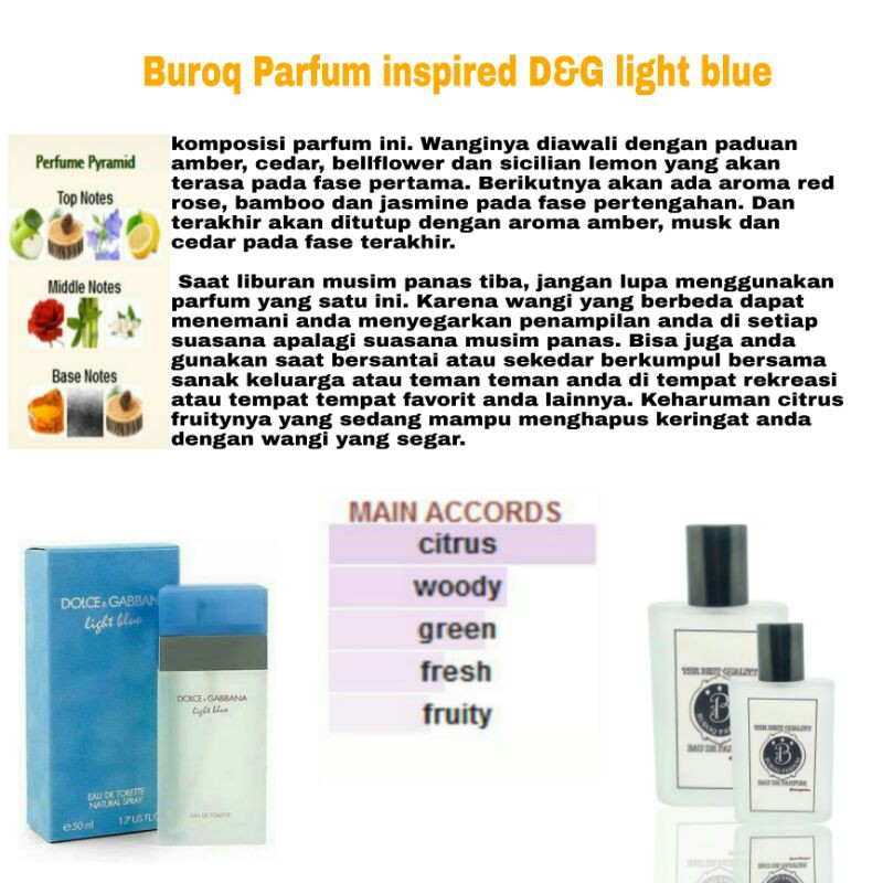 PARFUM LIGHT LIGH BLU BLUE WOMEN PARFUME MURAH WANGI TAHAN LAMA NON ALKOHOL BEST SELLER INSPIRED