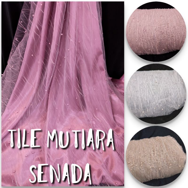 Jual Kain Tile Tille Tule Mutiara Senada Harga Per M Lebar