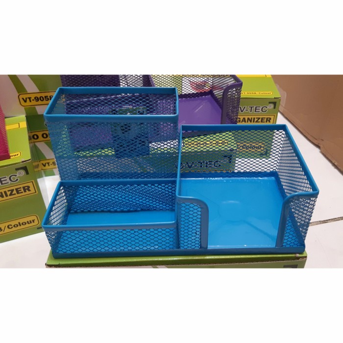 

READY Desk organizer/Desk set v tec vt 9058/Tempat pulpen meja/Memo holder - Biru BERKUALITAS