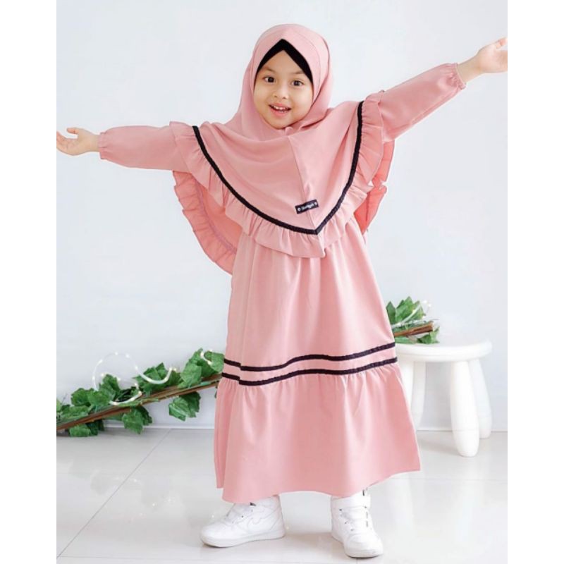 BUSANA MUSLIM ANAK .RIANA KIDS UMUR 5678 TAHUN