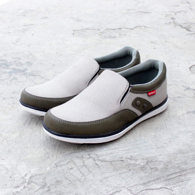 Sepatu Slip On Pria Virale / Sepatu Selop Pria Casual BG 01 ABU