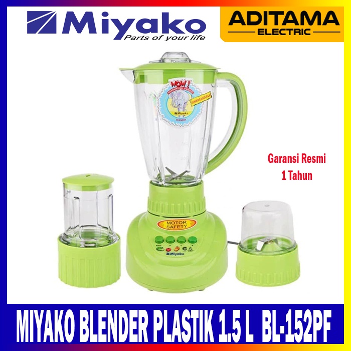 MIYAKO BLENDER PLASTIK 3in1 BL-152PF/AP/ BLENDER MIYAKO 1.5L BL-152 PF